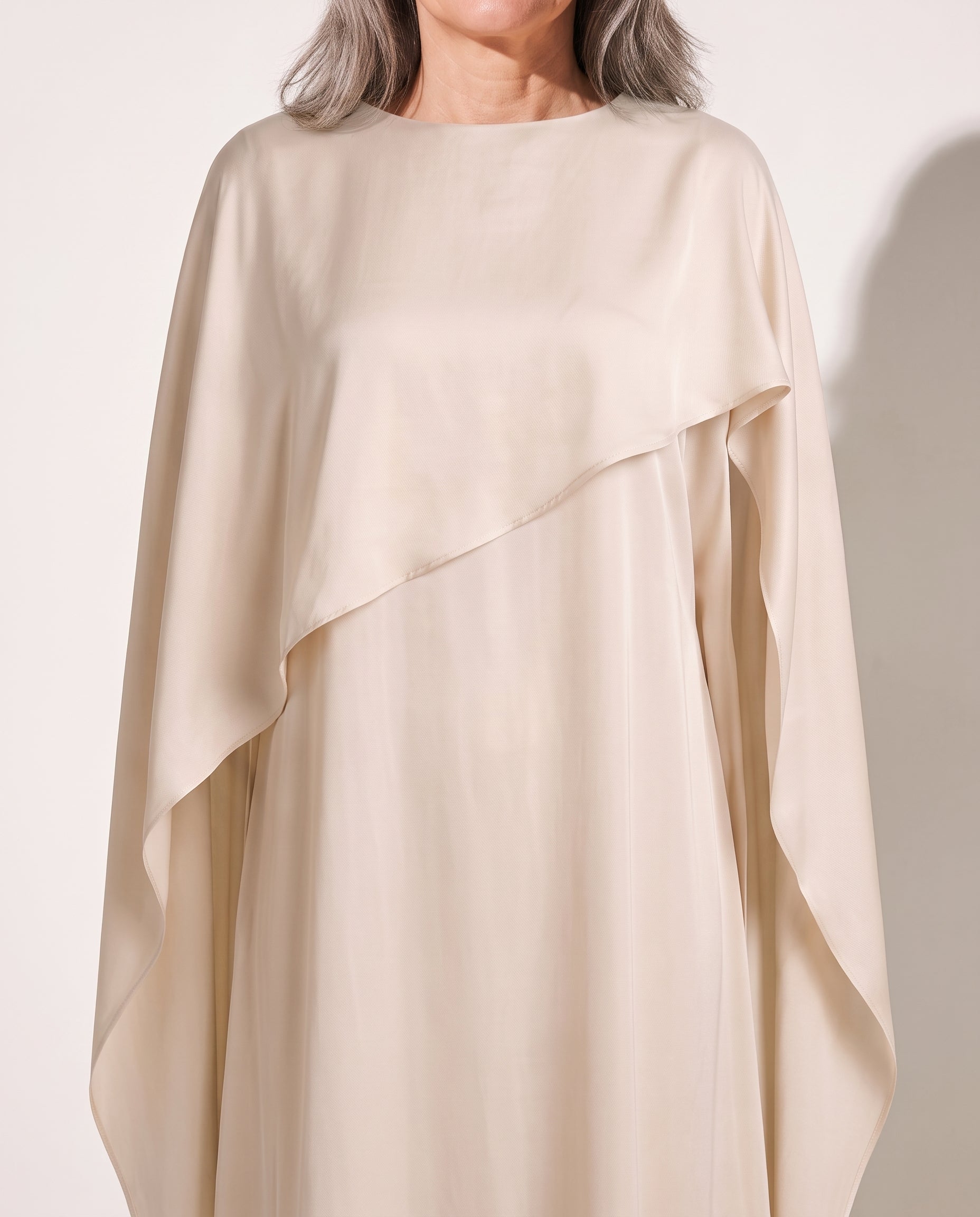 Xanthe | Draped Cape Evening Maxi Dresses For Special Occasions — detail