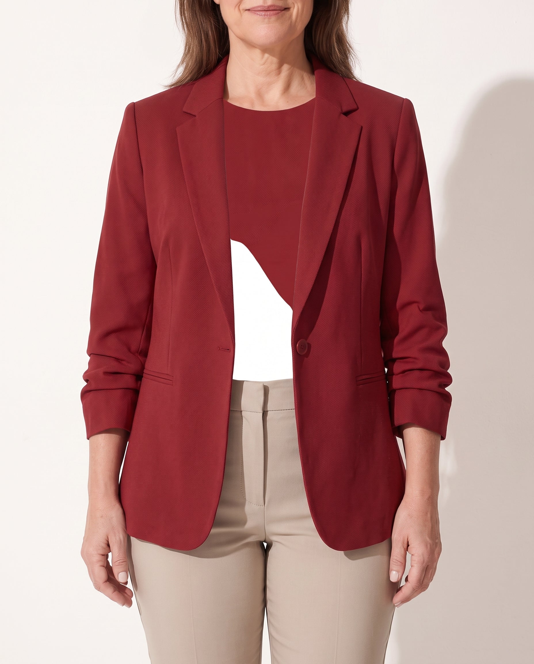 Persephone | Womens Velvet Blazer One Button Tailored Jacket — detail