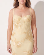Mathilde | Plus Size Floral Embroidered Wedding Guest Maxi Dress — detail