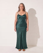 Liliana | Ball Gown Wedding Guest Dress Maxi Floor Length — Green