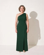 Berenice | Long Sleeve Wedding Guest Wrap Maxi Dresses — Green