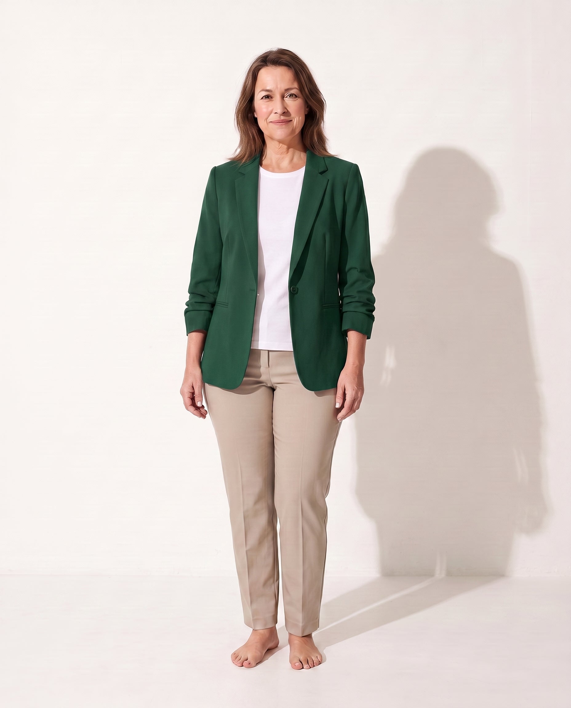 Persephone | Womens Velvet Blazer One Button Tailored Jacket — Green