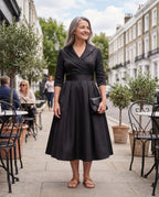 Bridget | Women's Formal Midi Dress with Structured Bodice — lifestyle