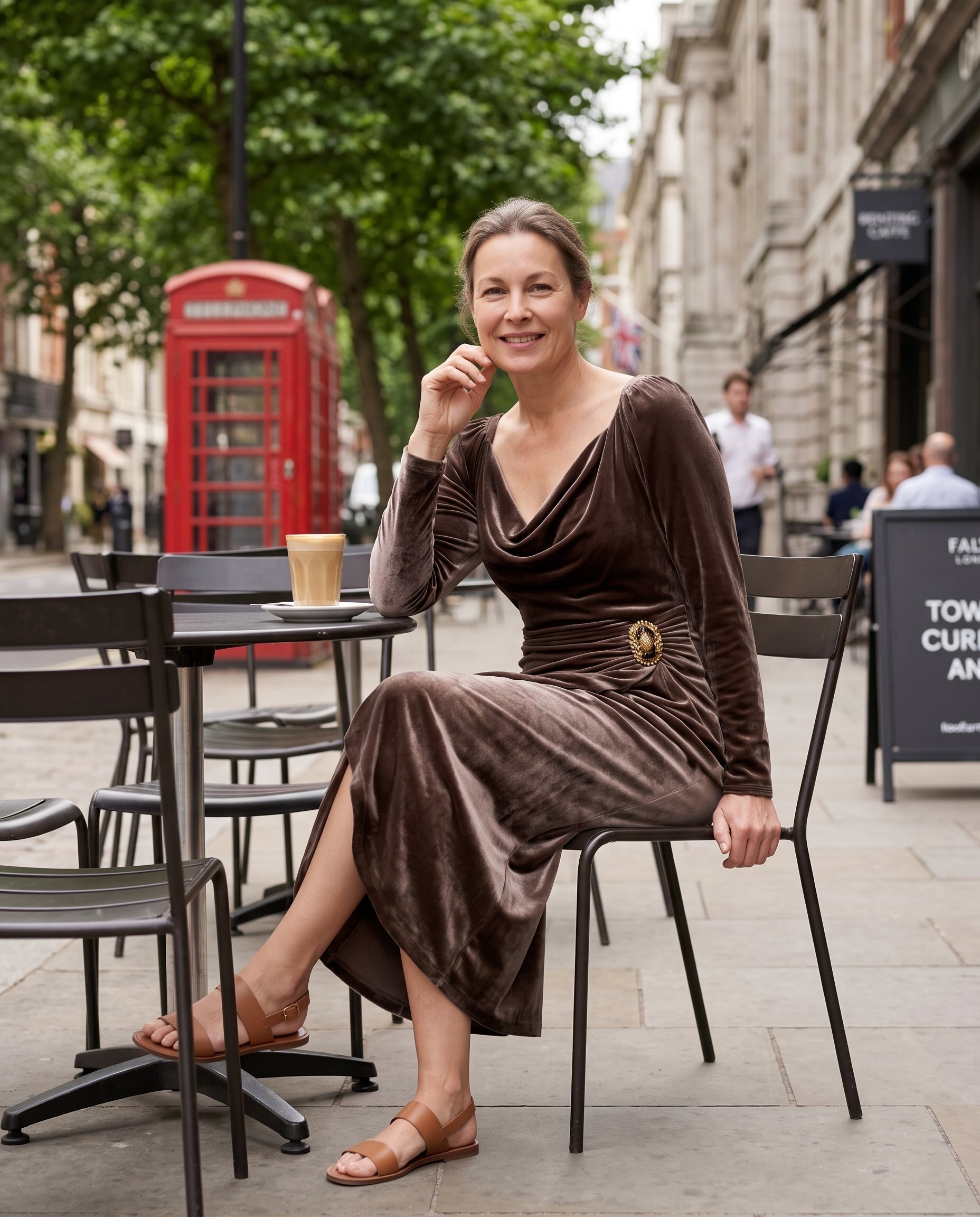Mirabelle | Formal Midi Dress In Soft Drape Fabric — lifestyle