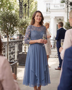 Eloise | Embroidered Lace Midi Wedding Guest Dress — lifestyle