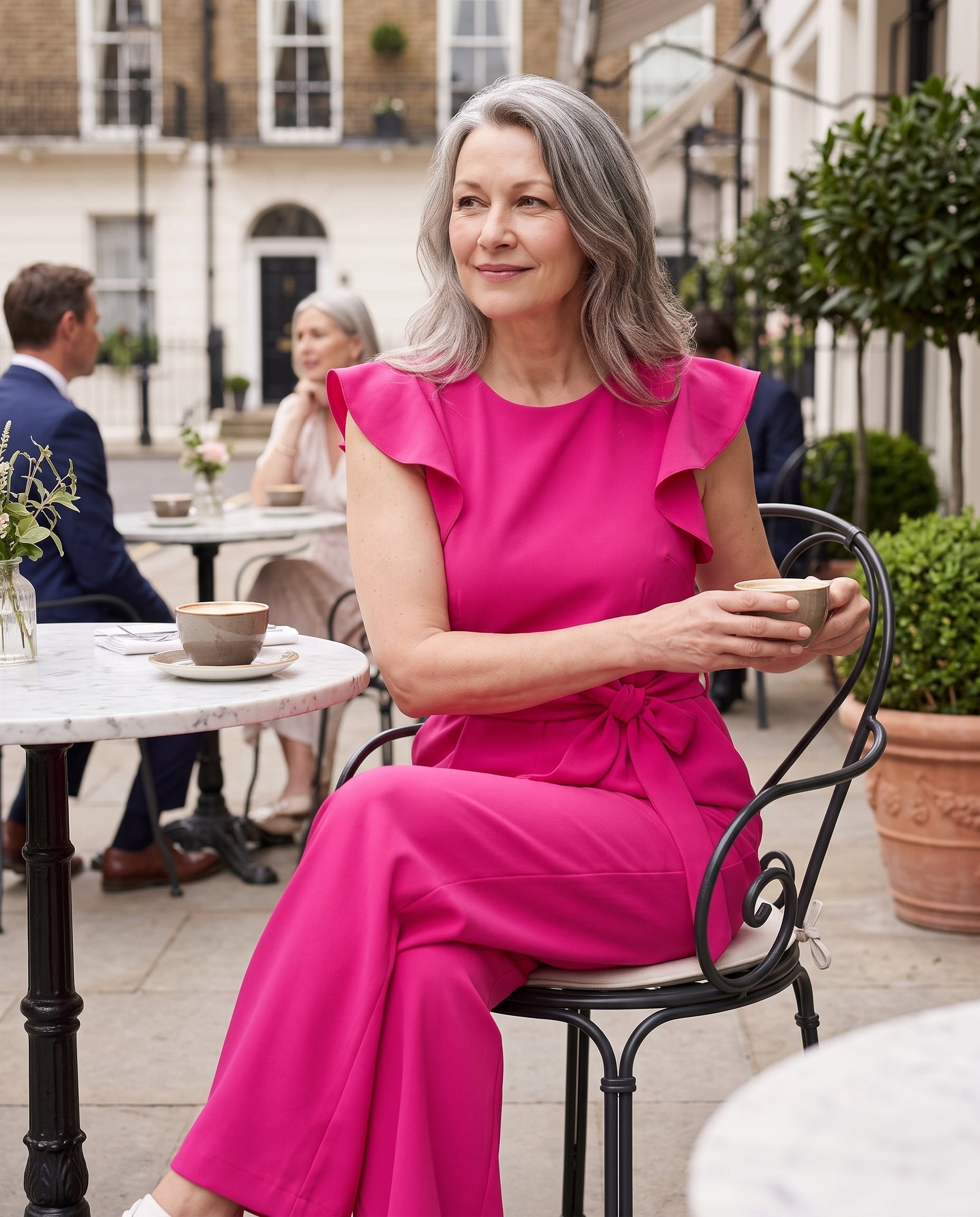 Eulalie | Elegant Wide Leg Evening Jumpsuits With Ruffle Detail — lifestyle