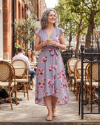 Maelys | Floral Print Midi Dress with Tie Waist for Weddings — lifestyle