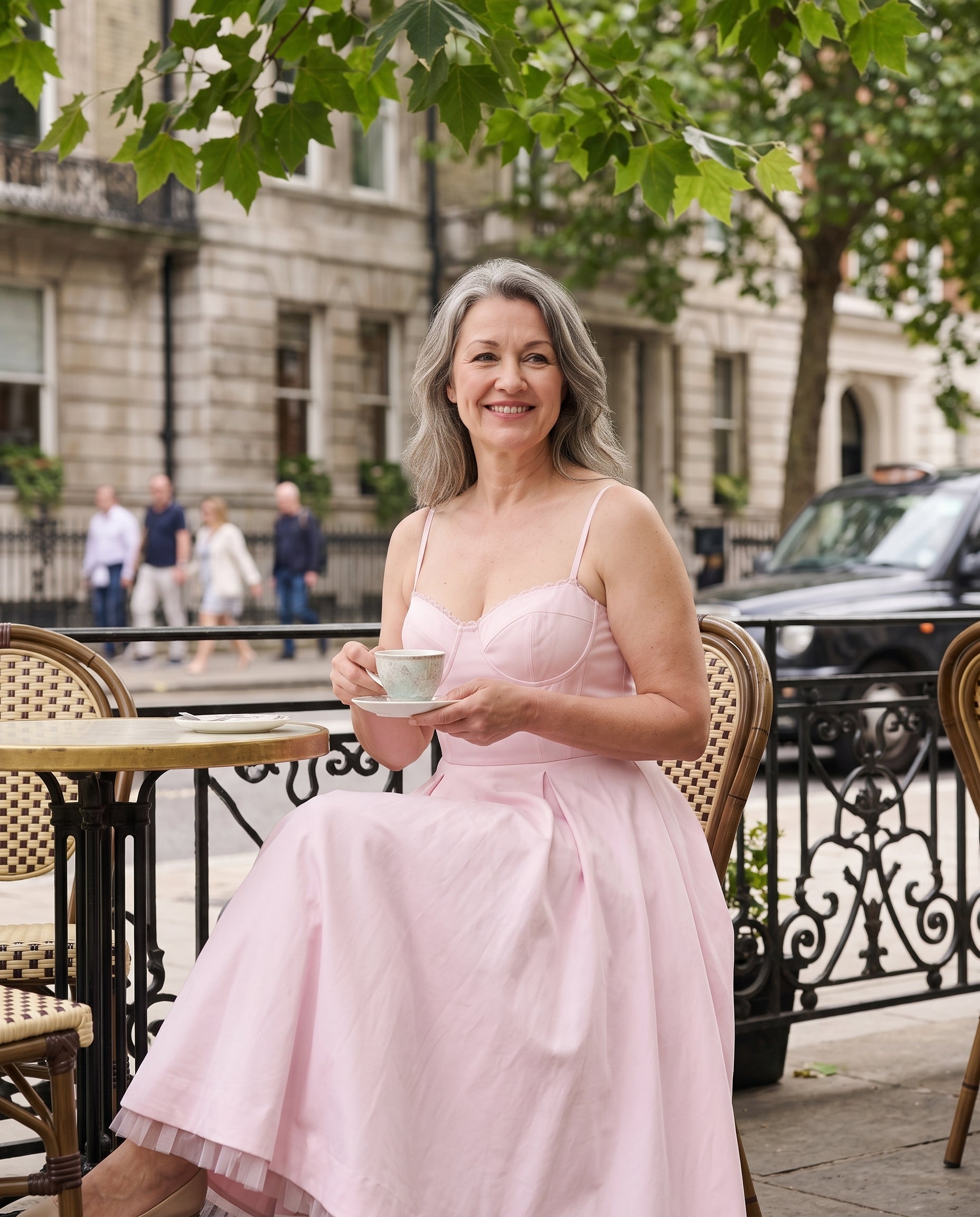 Lucinda | Formal Midi Dress With Corset Bodice & Full Skirt — lifestyle