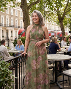 Sylvie | Autumn Wedding Guest Dresses Halter Neck Maxi Floral — lifestyle