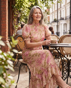 Albane | Floral Print Puff Sleeve Ruffle Maxi Dress — lifestyle