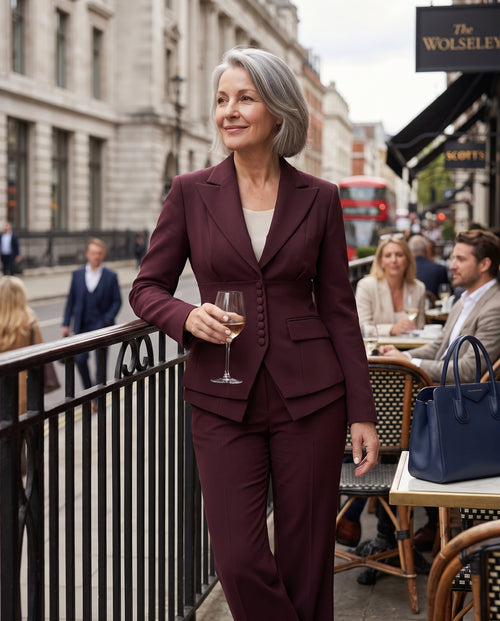 Anouk | Tailored Wide Leg Trousers Blazer Suit Set — lifestyle