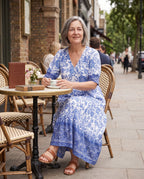 Ophelia | Long Sleeve Floral Midi Dress Wedding Guest — lifestyle