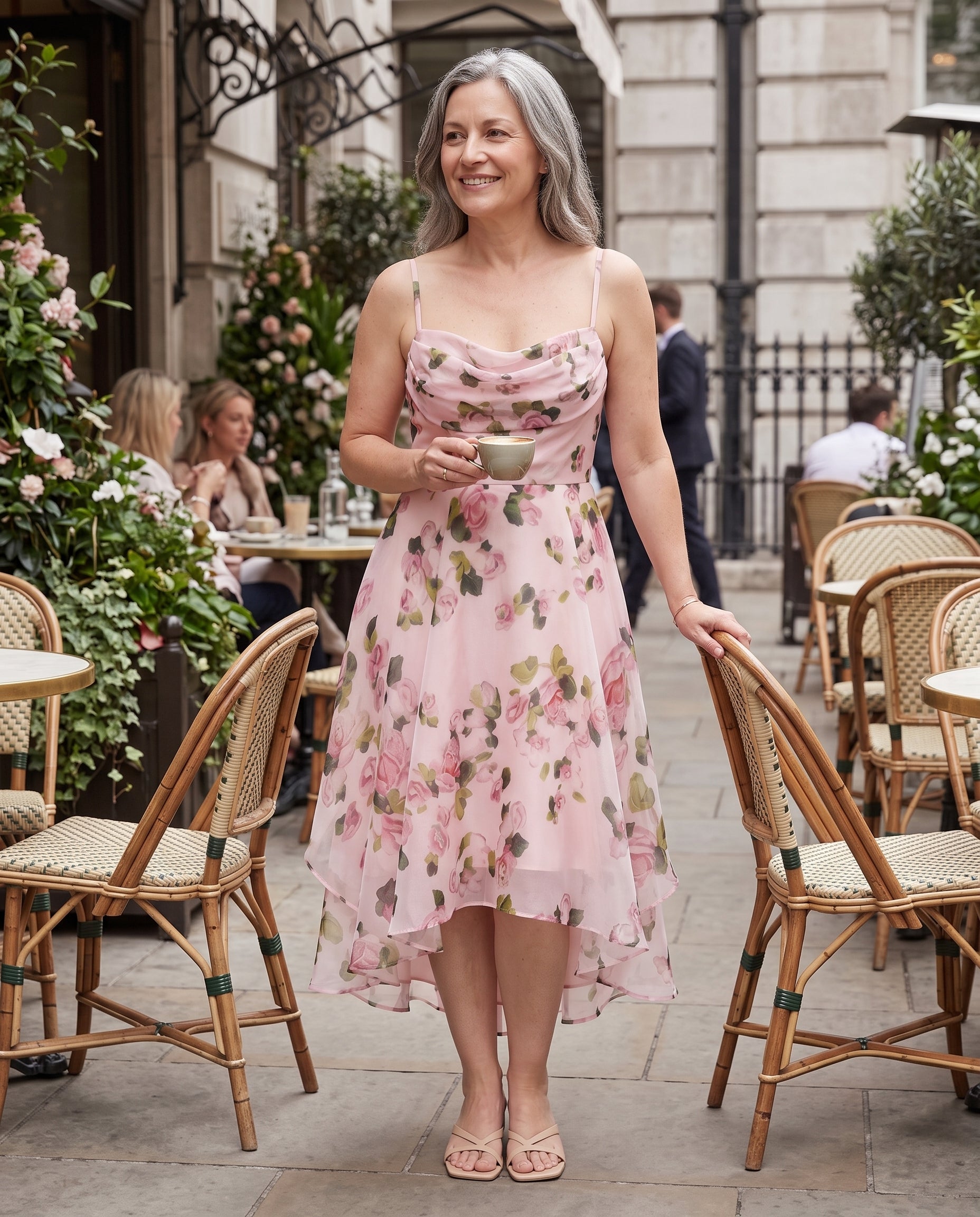 Yolanda | Long Sleeve Midi Dress In Romantic Print — lifestyle