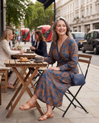 Helena | Long Sleeve Wrap Dress Midi Print Wedding Guest — lifestyle