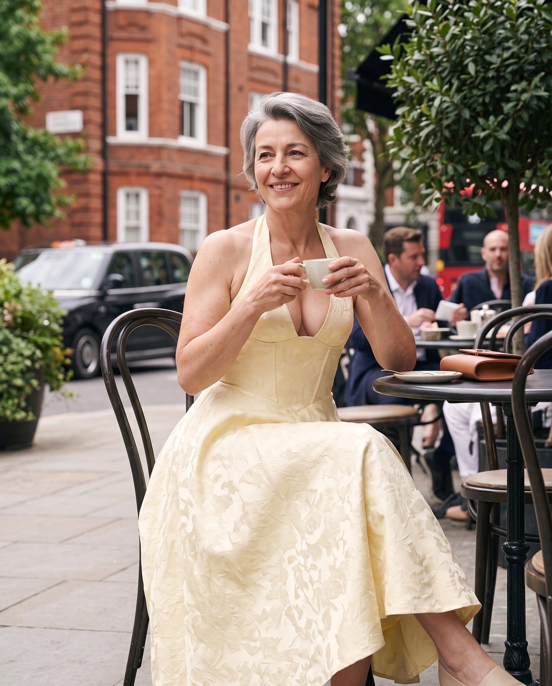 Arabella | Velvet Plunge Halter Midi Dress — lifestyle