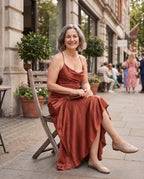 Henriette | Women Cowl Neck Satin Slip Maxi Dress — lifestyle
