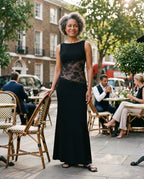 Capucine | Black Lace Cutout Maxi Evening Dress — lifestyle