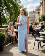 Henriette | Formal Dresses For Women Halter Floral Maxi — lifestyle