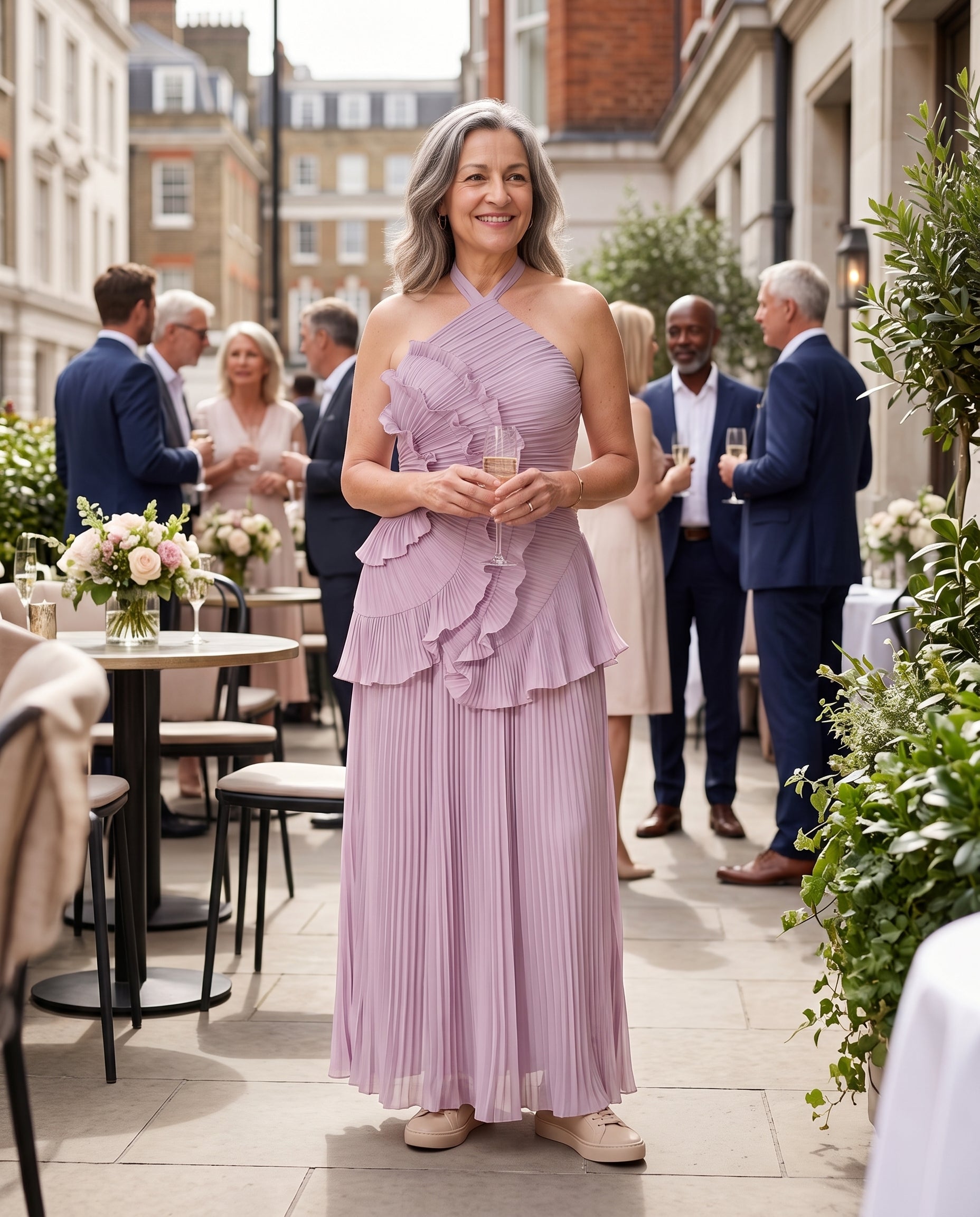 Iliana | Winter Wedding Guest Dresses With Pleated Ruffles — lifestyle