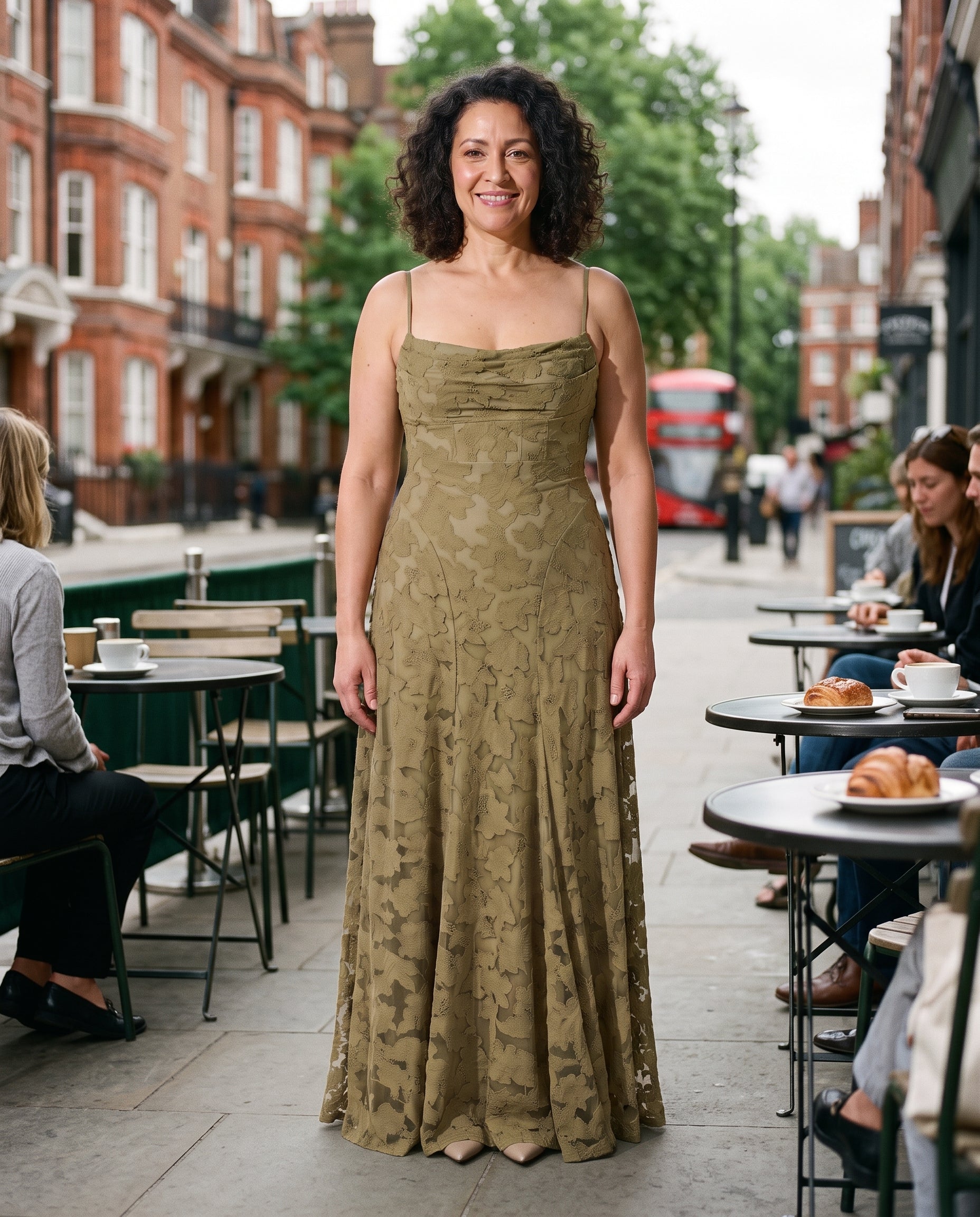 Edith | Textured Floral Formal Dresses Maxi Occasion — lifestyle