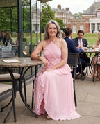 Berenice | Halter Evening Maxi Dresses With Ruffle Detail — lifestyle