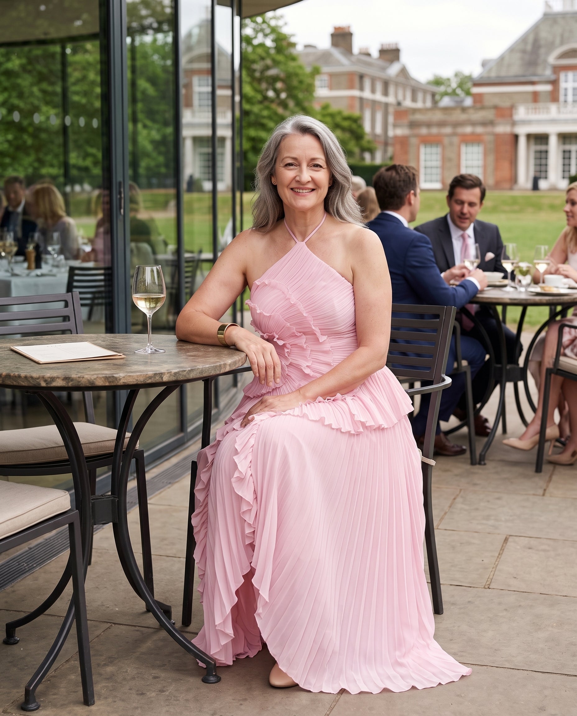 Berenice | Halter Evening Maxi Dresses With Ruffle Detail — lifestyle