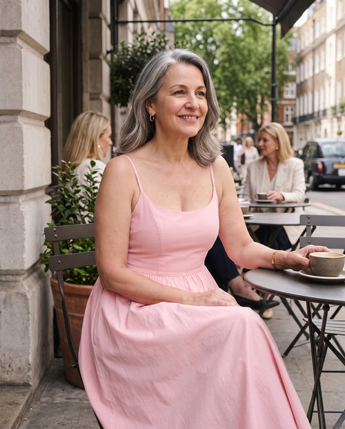 Adeline | Strappy Scoop Neck Evening Dresses Midi — lifestyle
