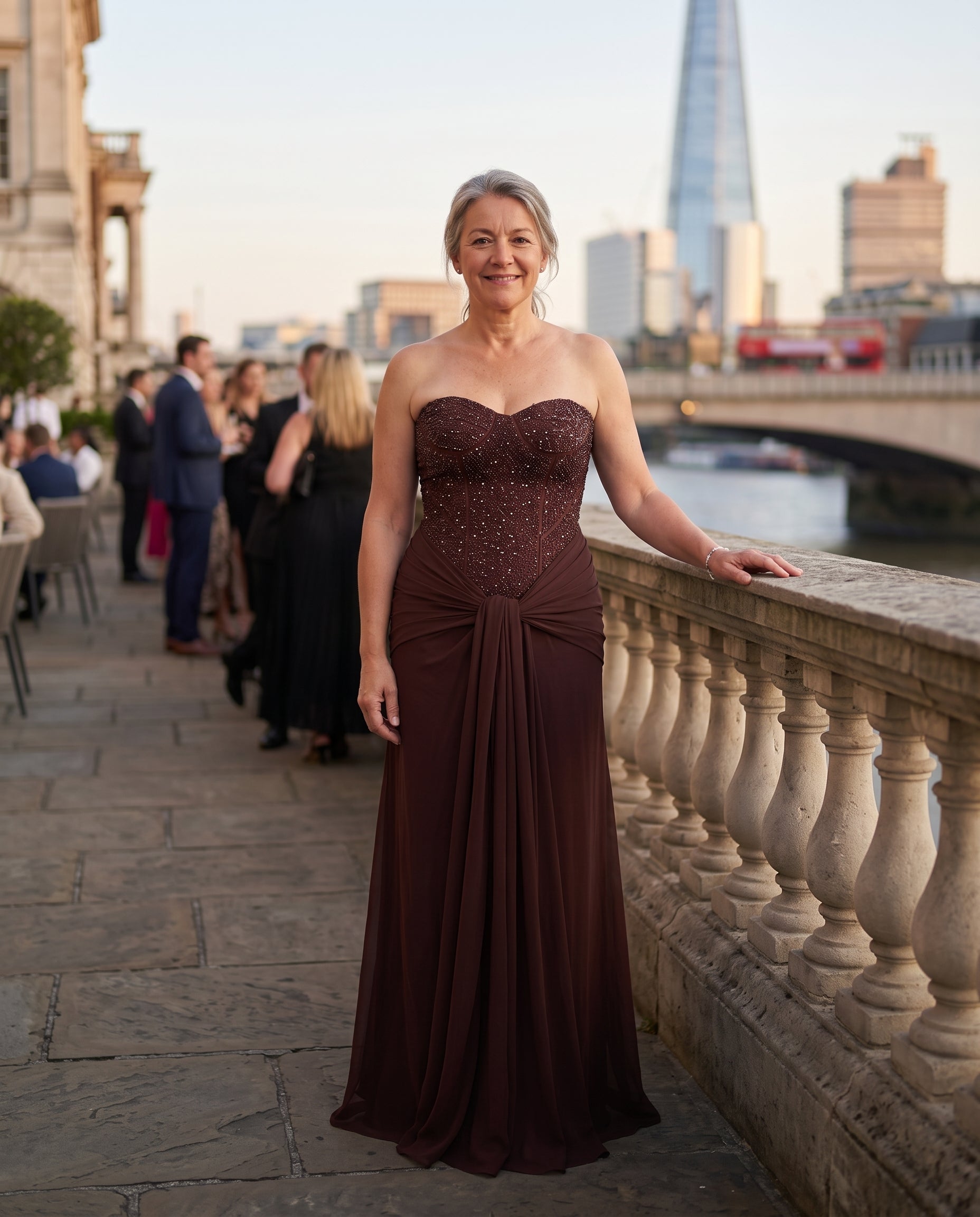 Valentina | Embellished Evening Maxi Dresses With Draped Detail — lifestyle
