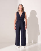 Mathilde | Strapless Wide Leg Jumpsuit Evening Occasion Wear — Navy