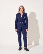 Persephone | Tailored Double-Breasted Jacket for Women — Navy Blue