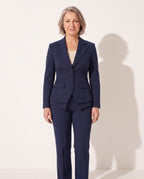 Anouk | Tailored Wide Leg Trousers Blazer Suit Set — Navy Blue