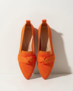 Manon | Pointed Toe Heeled Loafers For Work & Weekends — Orange