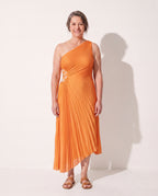 Aurelia | Long Sleeve Wedding Guest Dresses Maxi Formal Gown — Orange