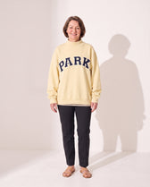 Pastel Yellow with Navy Letters