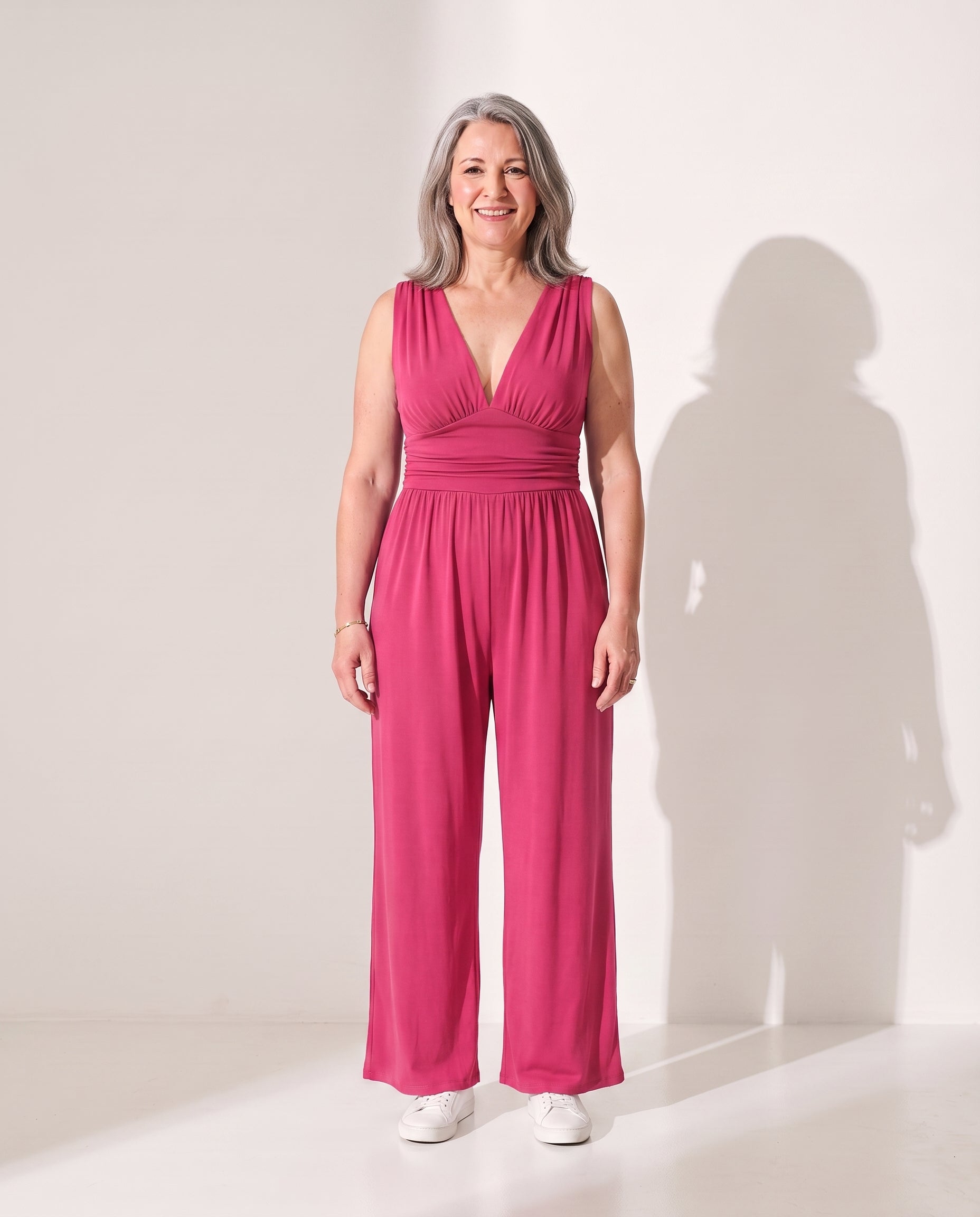 Mathilde | Strapless Wide Leg Jumpsuit Evening Occasion Wear — Pink