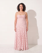Edith | Textured Floral Formal Dresses Maxi Occasion — Pink
