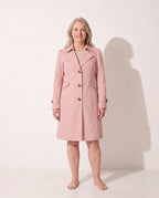 Solene | Womens Leather Trench Coat Tailored Long Blazer — Pink