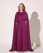 Xanthe | Draped Cape Evening Maxi Dresses For Special Occasions — Purple
