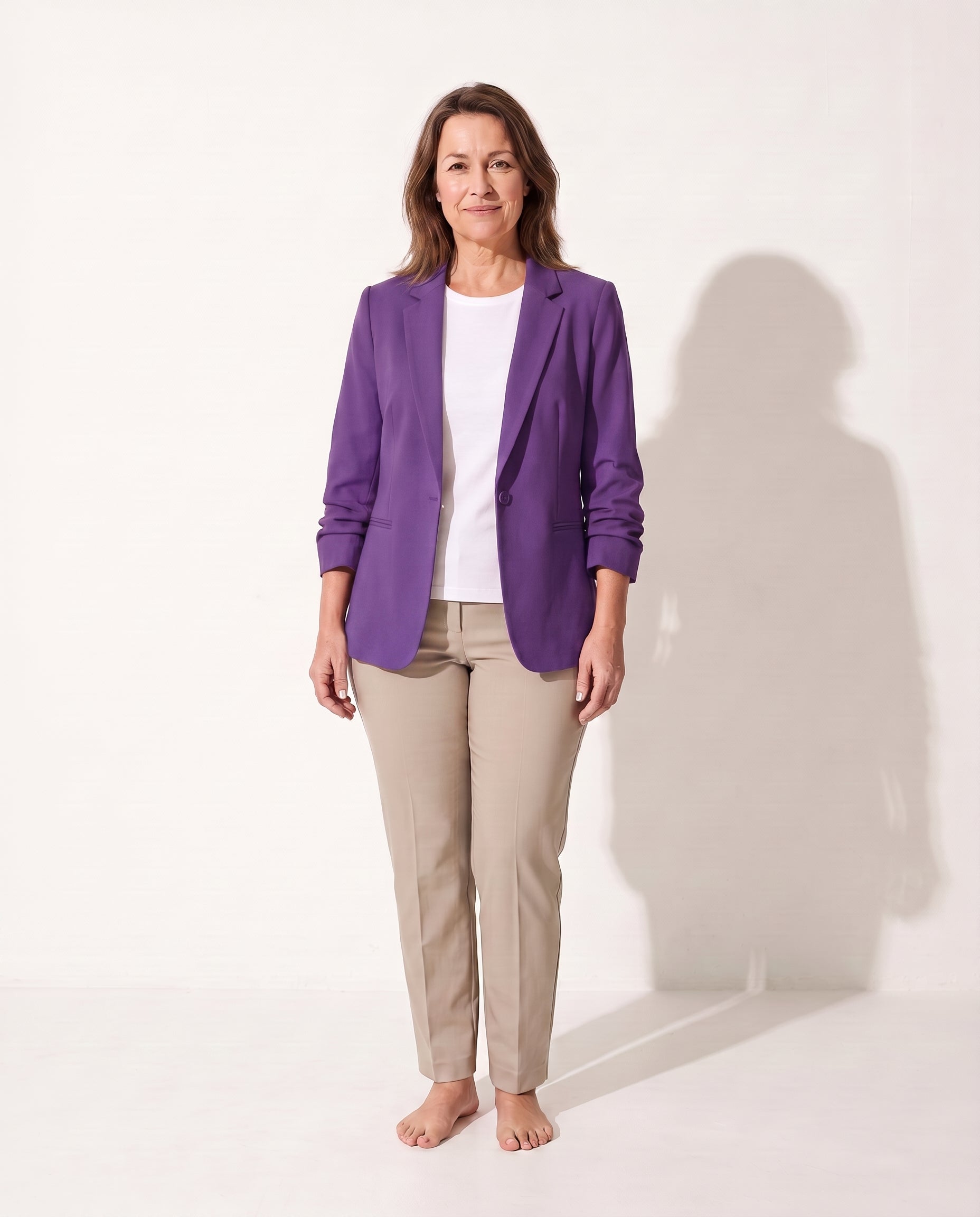 Persephone | Womens Velvet Blazer One Button Tailored Jacket — Purple