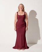 Ursula | Plus Size Special Occasion Dresses Corset Fishtail Maxi — Red