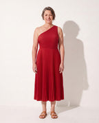 Aurelia | Long Sleeve Wedding Guest Dresses Maxi Formal Gown — Red