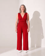 Mathilde | Strapless Wide Leg Jumpsuit Evening Occasion Wear — Red