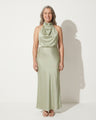 Daphne | Cinderella Cowl Neck Slip Wedding Dress Midi