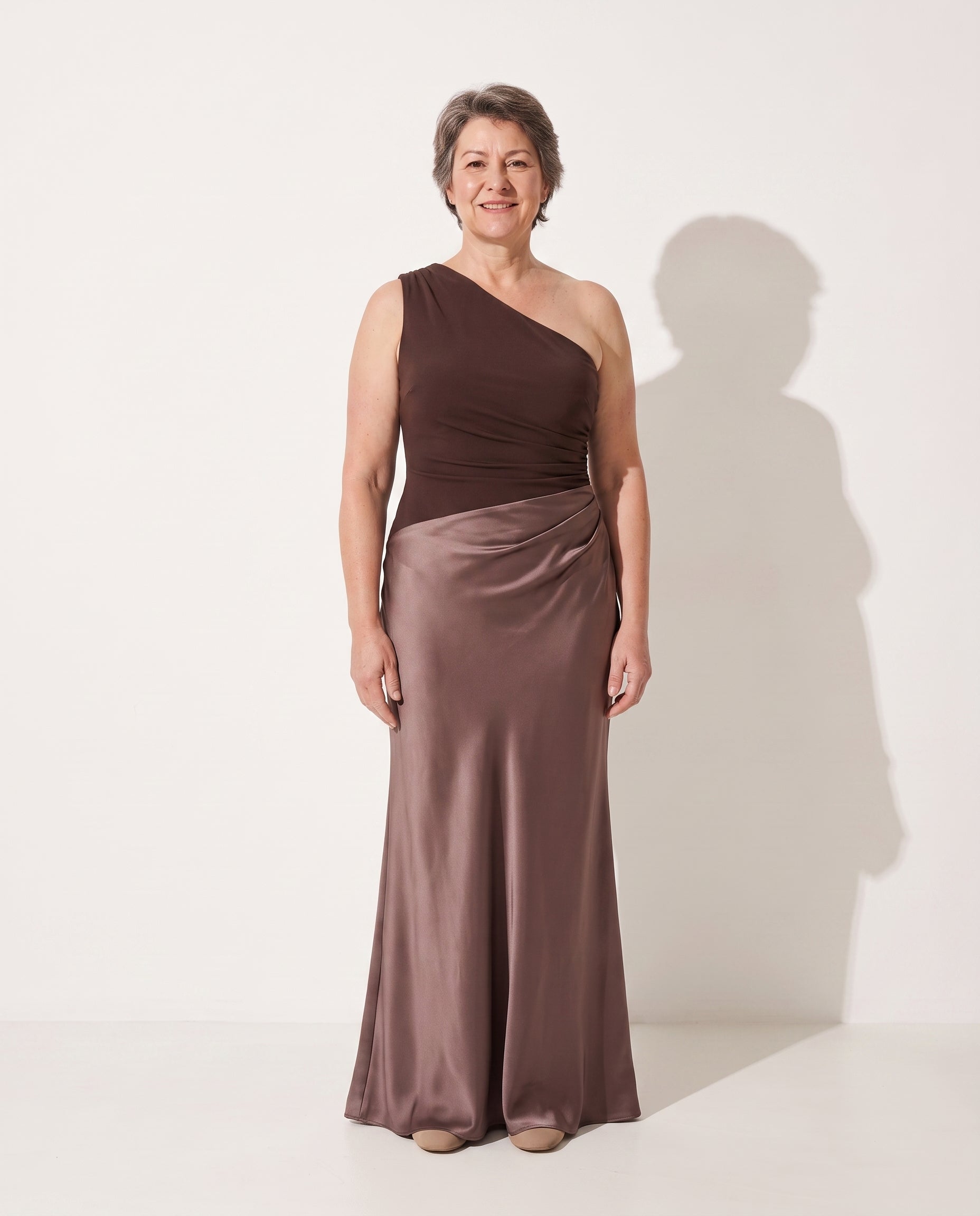 Francesca | Elegant Mother Of The Bride Dresses One Shoulder Maxi — voorkant