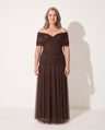 Apolline | Bebe Off Shoulder Ruched Evening Dresses