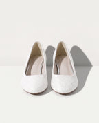 Apolline | Lace Wedding Shoes Low Heel Bridal Flats — voorkant