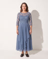 Eloise | Embroidered Lace Midi Wedding Guest Dress