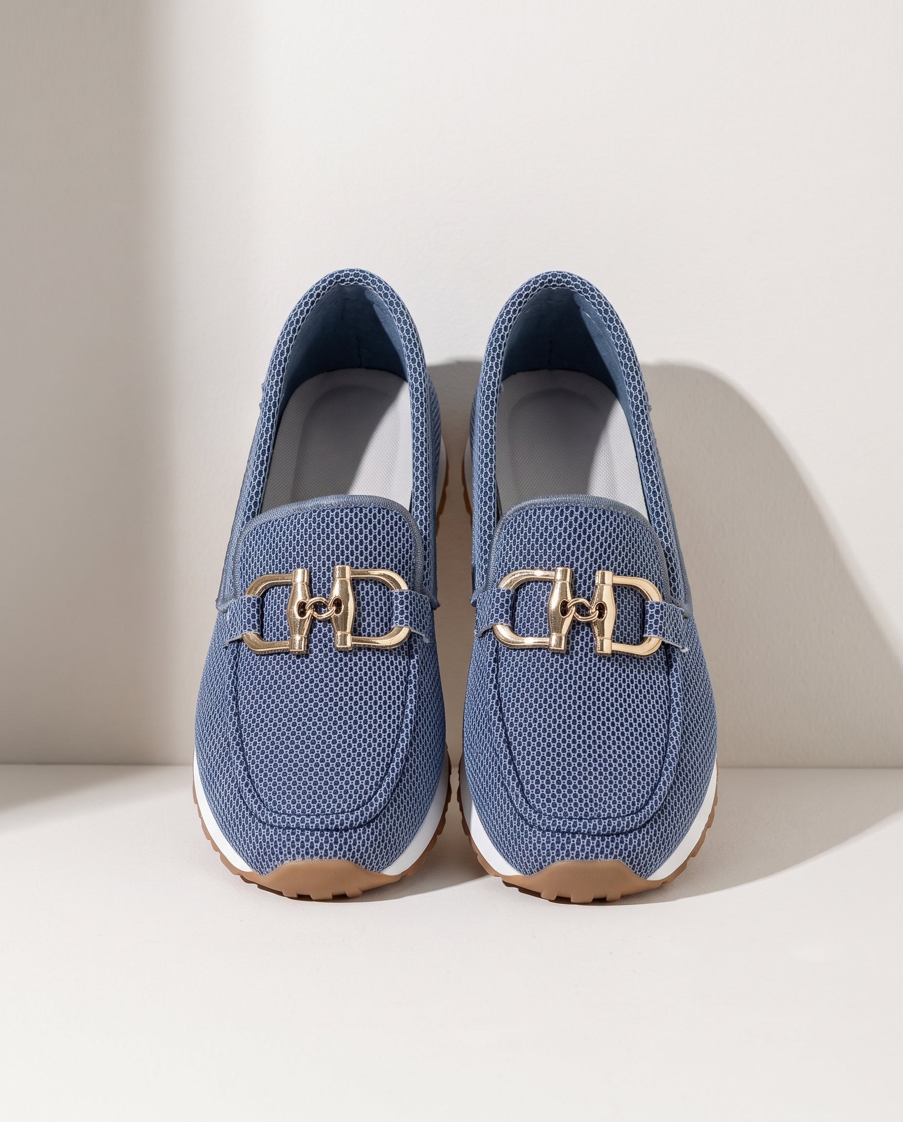 Esmee | Women Heeled Loafers With Gold Detail For Work & Smart Casual — voorkant