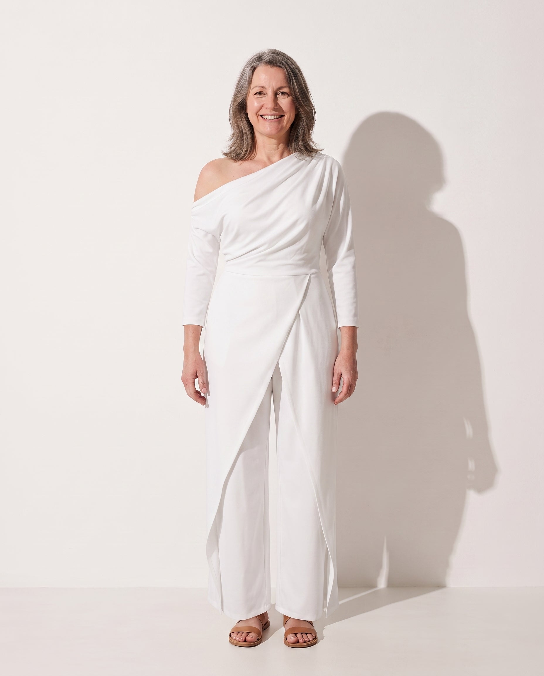 Arabella | One Shoulder Wide Leg Jumpsuit Evening Occasion — voorkant