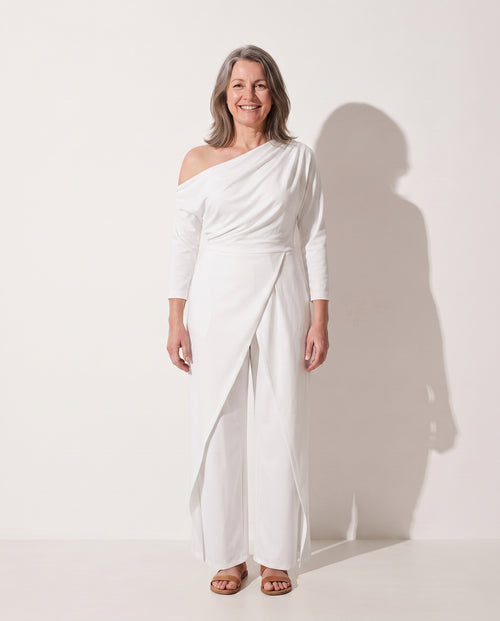 Arabella | One Shoulder Wide Leg Jumpsuit Evening Occasion — voorkant